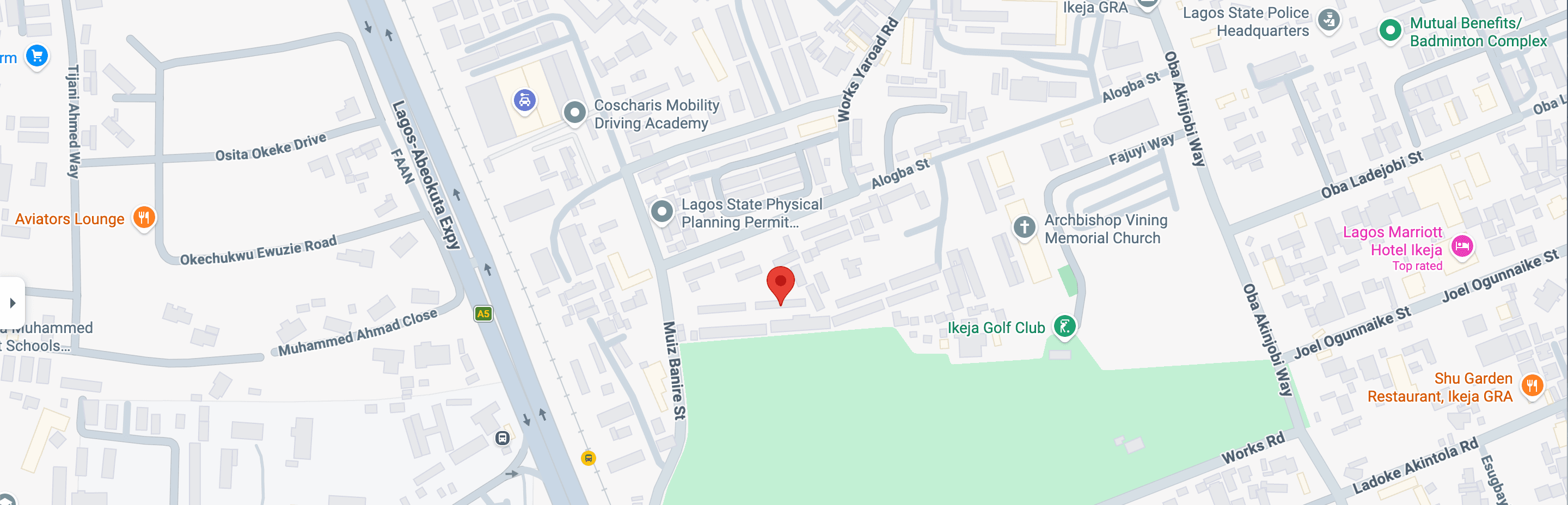 Map showing the Longconsole office in Ikeja GRA